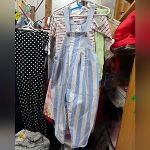 Sears Kids Overalls in Blue and White Stripes